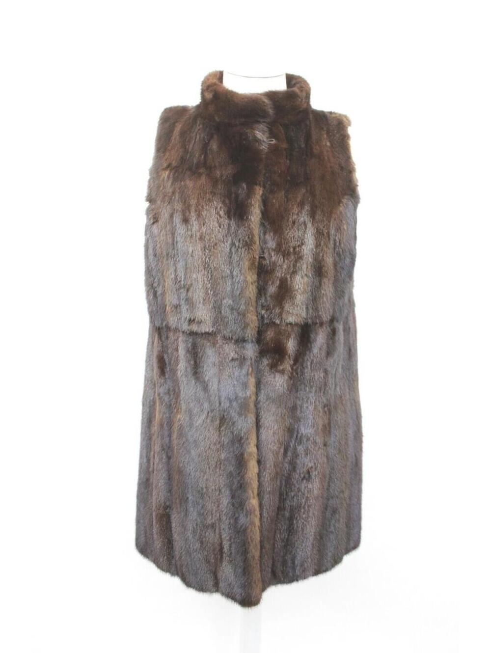 MINT CANADIAN DARK RANCH MINK FUR VEST WOMEN WOMAN SIZE 4-6 SMALL